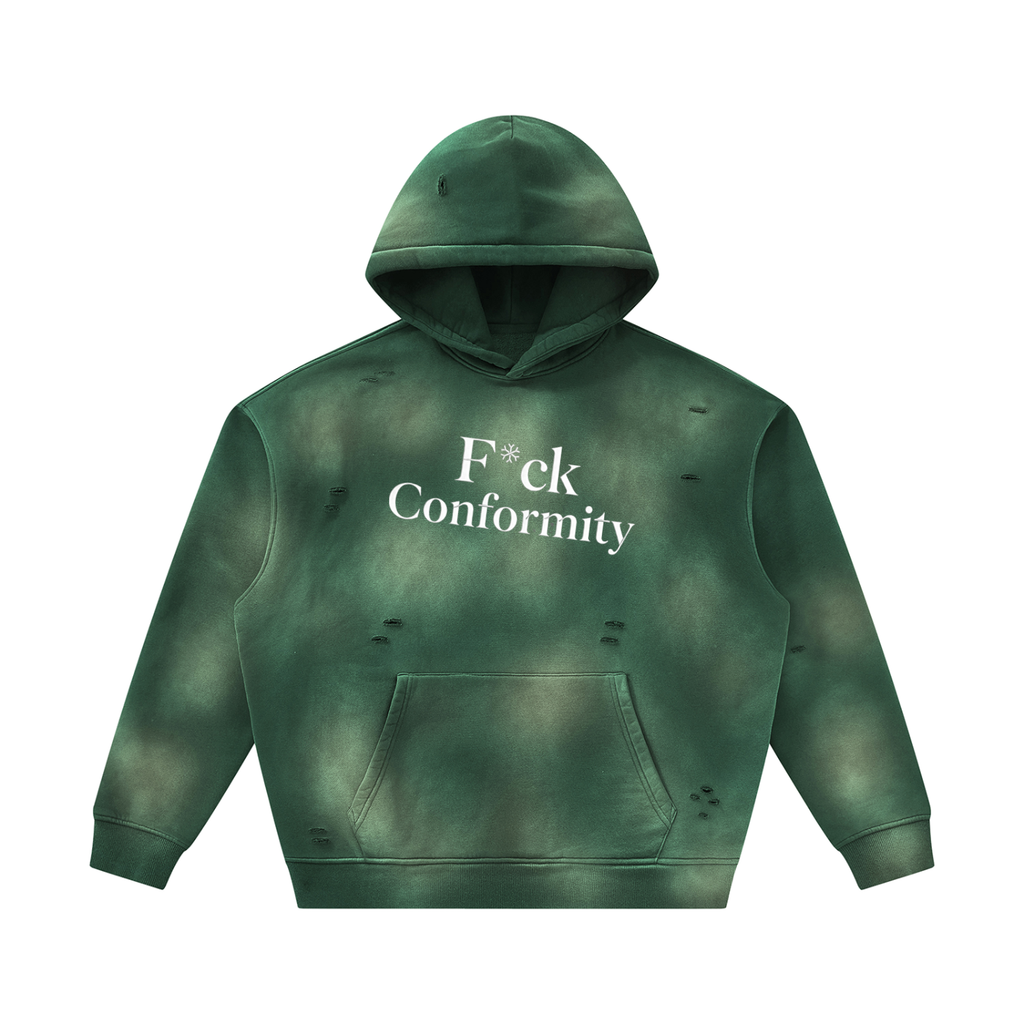 Unisex Sunfade Frayed Fleece Hoodie