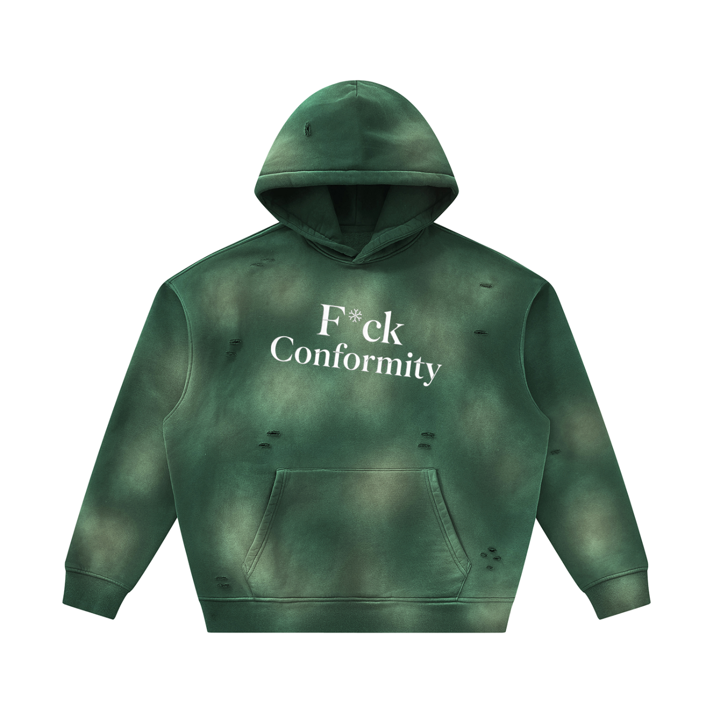 Unisex Sunfade Frayed Fleece Hoodie