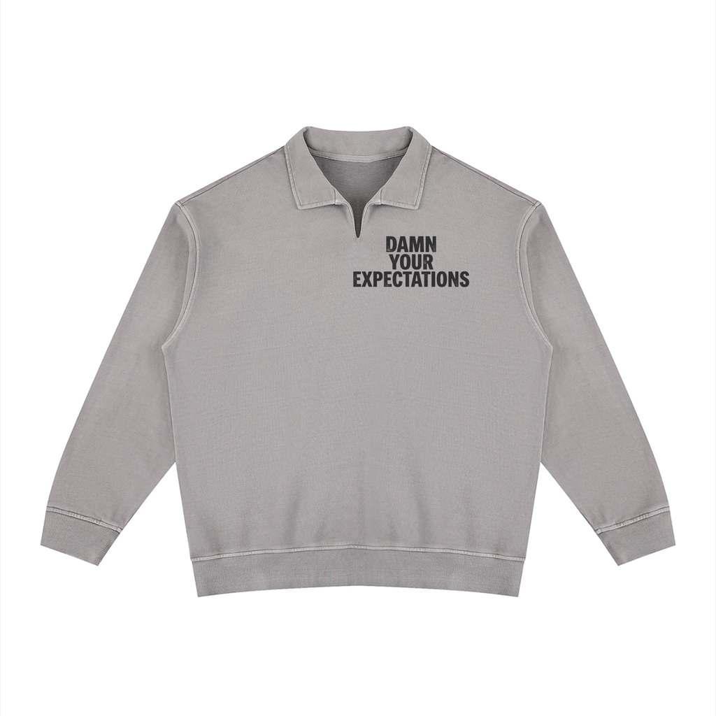 Unisex Vintage Wash Collared Sweatshirt