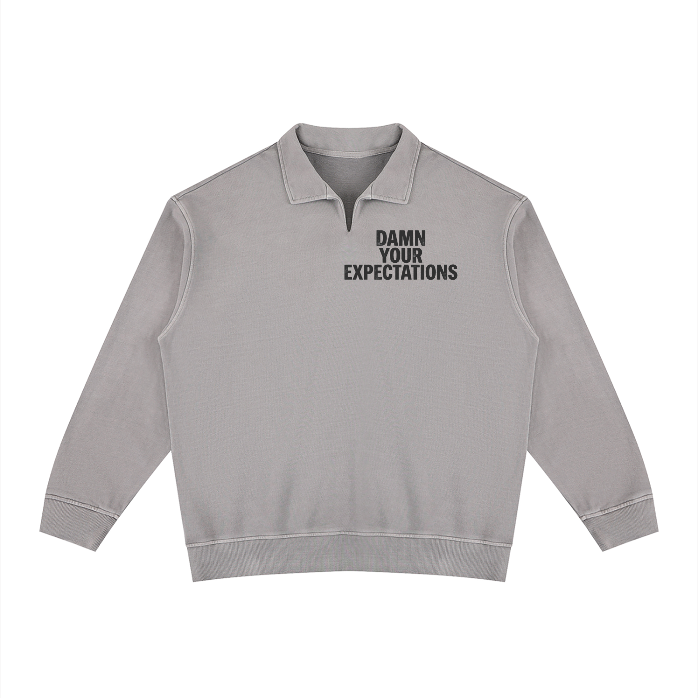 Unisex Vintage Wash Collared Sweatshirt