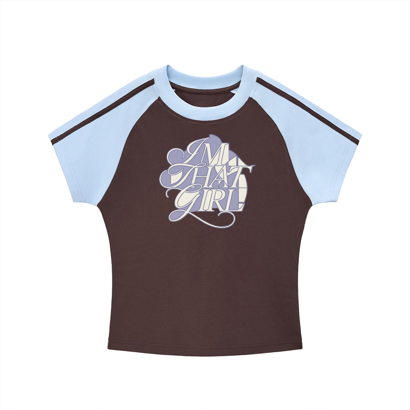 WOMENS 'THAT GIRL!' Contrast Stripes Bodycon Raglan Sleeve T-Shirt