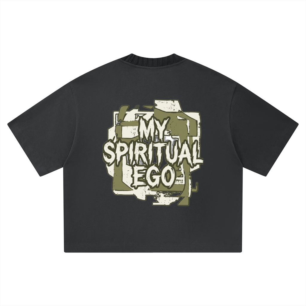 Mens ' MY SPIRITUAL EGO' DUEL HUE Heavyweight Boxy Tee