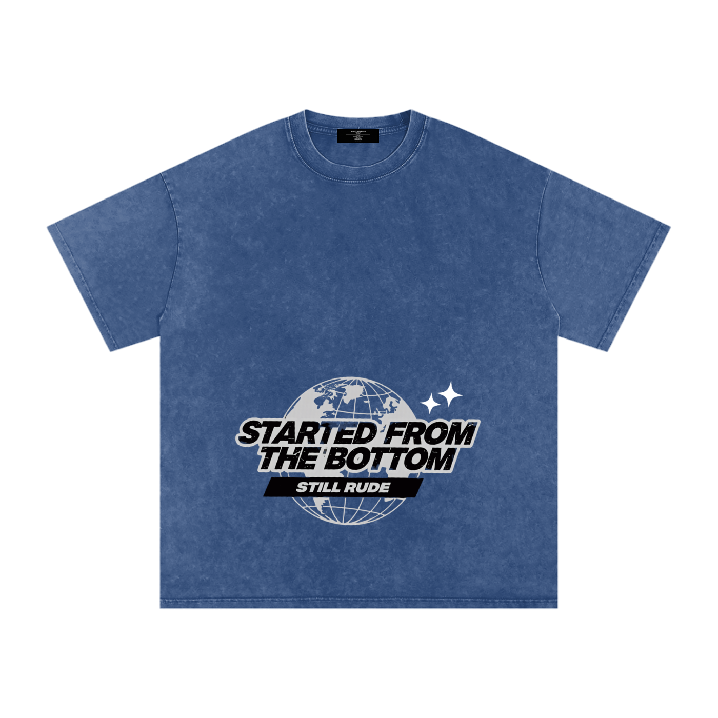 MENS ' FROM THE BOTTOM ' Snow Washed Oversized Cotton TEE