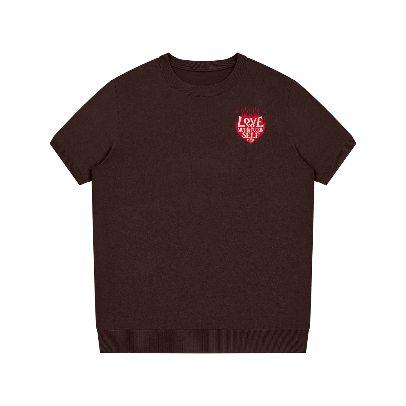 Mens 'LOVE YA FCKN SELF' Crewneck Knit Tee