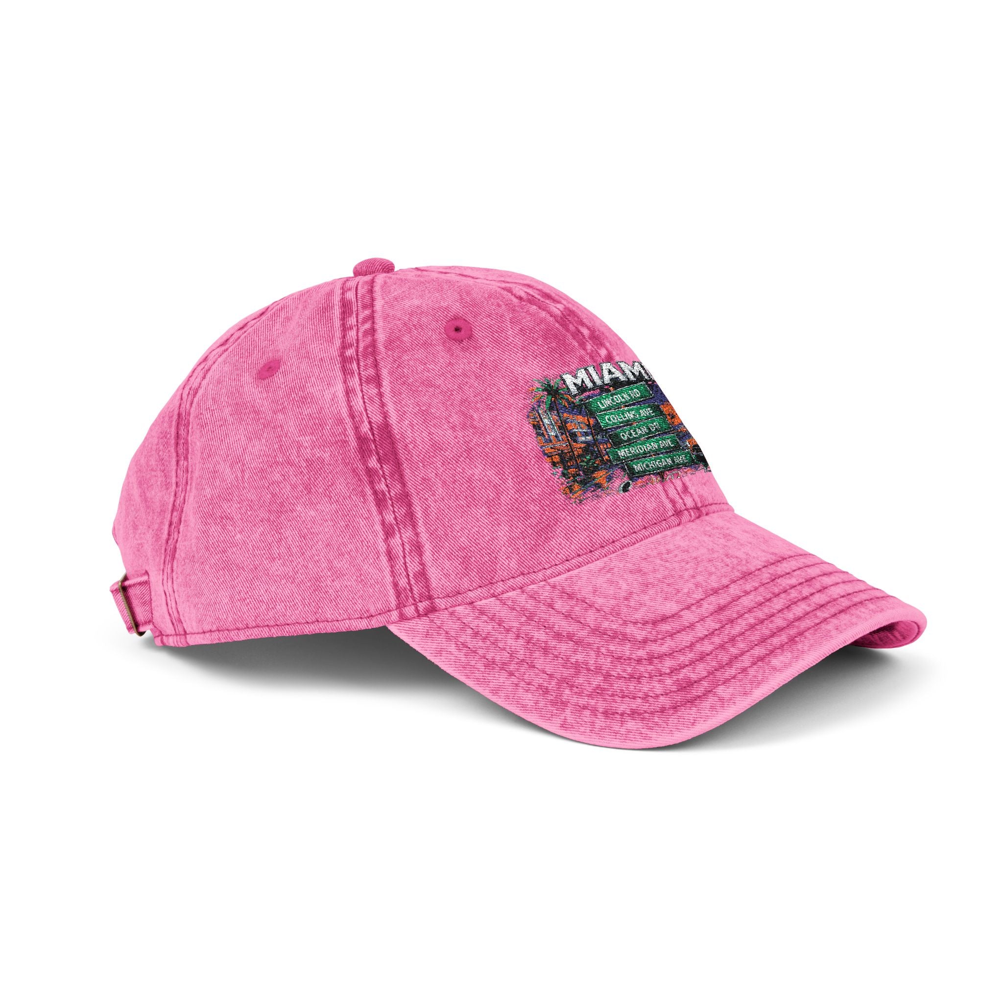 B & B Miami' Floral Flag Patch Vintage Embroidered Cap
