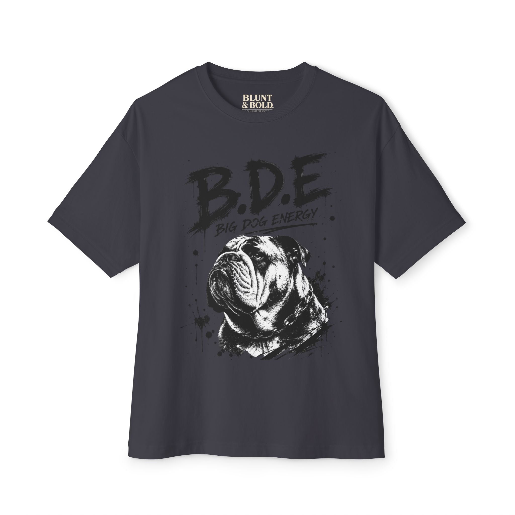 B.D.E. Bulldog Graphic Tee — "Big Dog Energy" Oversized Boxy T-Shirt