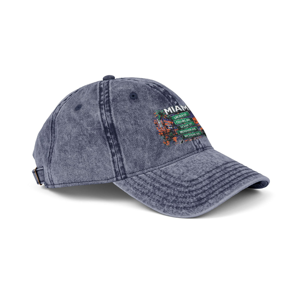 B & B Miami' Floral Flag Patch Vintage Embroidered Cap