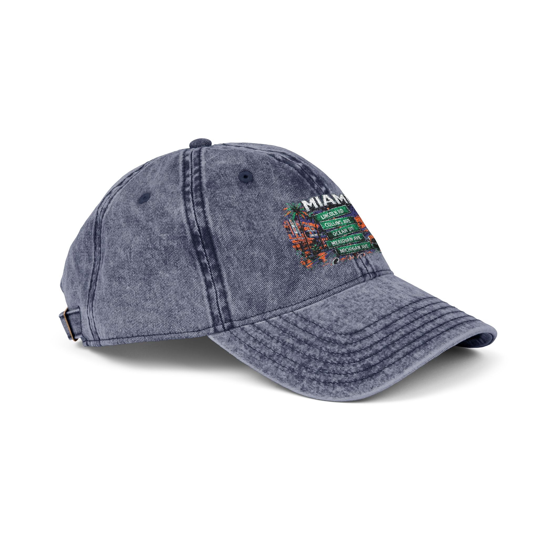 B & B Miami' Floral Flag Patch Vintage Embroidered Cap