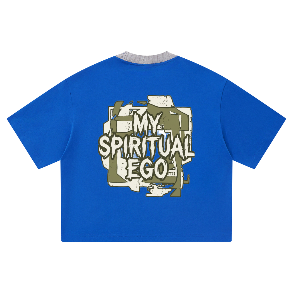 Mens ' MY SPIRITUAL EGO' DUEL HUE Heavyweight Boxy Tee