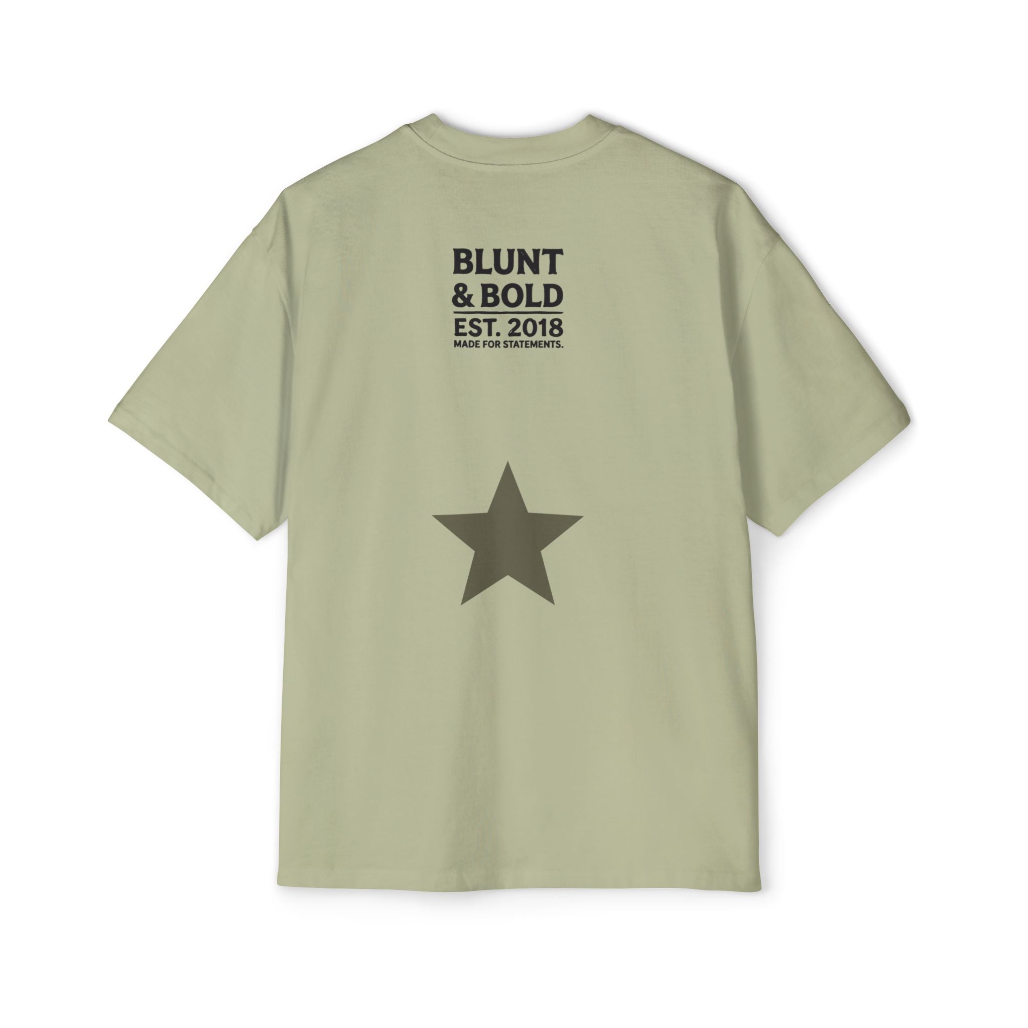 I'm An Enigma Oversized Tee — Graphic Men’s Heavy Cotton Shirt with Back Star & "Blunt & Bold" Print