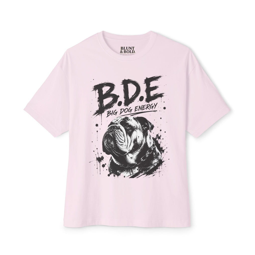 B.D.E. Bulldog Graphic Tee — "Big Dog Energy" Oversized Boxy T-Shirt