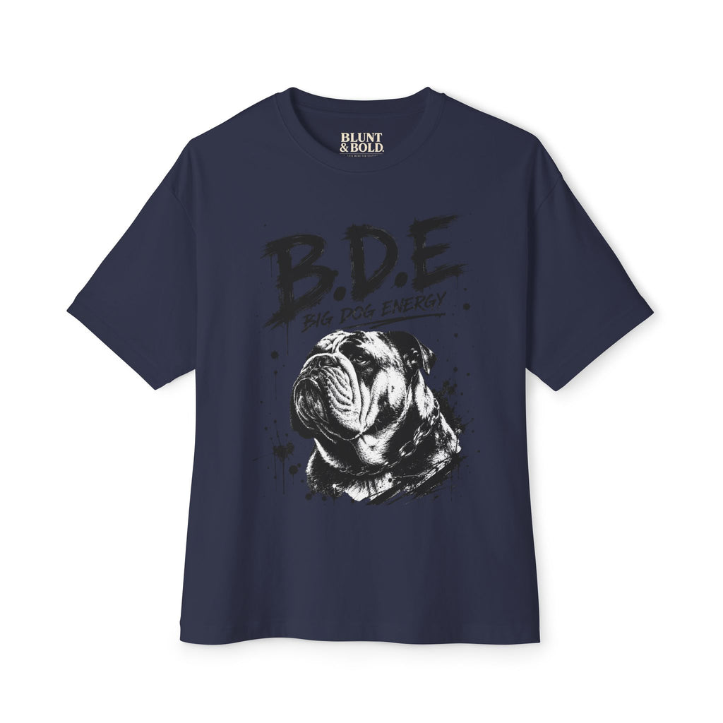 B.D.E. Bulldog Graphic Tee — "Big Dog Energy" Oversized Boxy T-Shirt
