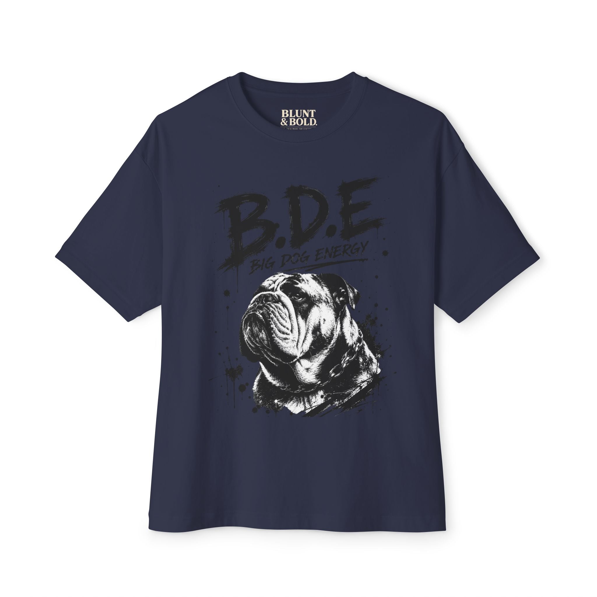B.D.E. Bulldog Graphic Tee — "Big Dog Energy" Oversized Boxy T-Shirt