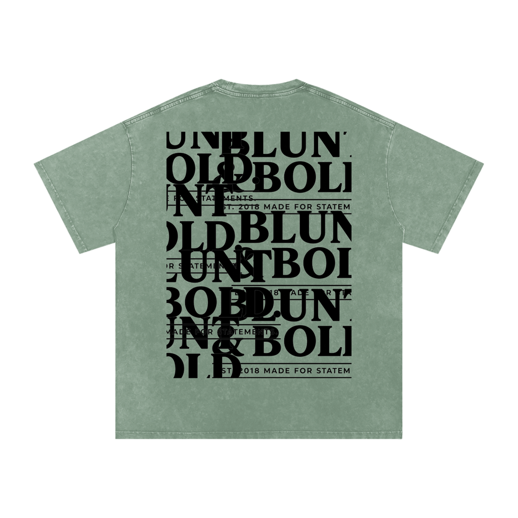 MENS ' TO MUCH TO PLATE' Snow Washed Oversized Cotton TEE