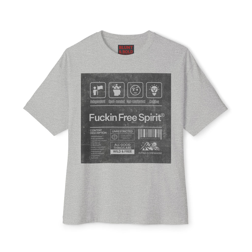 Mens ;FREE SPIRIT" Oversized  Boxy Tee