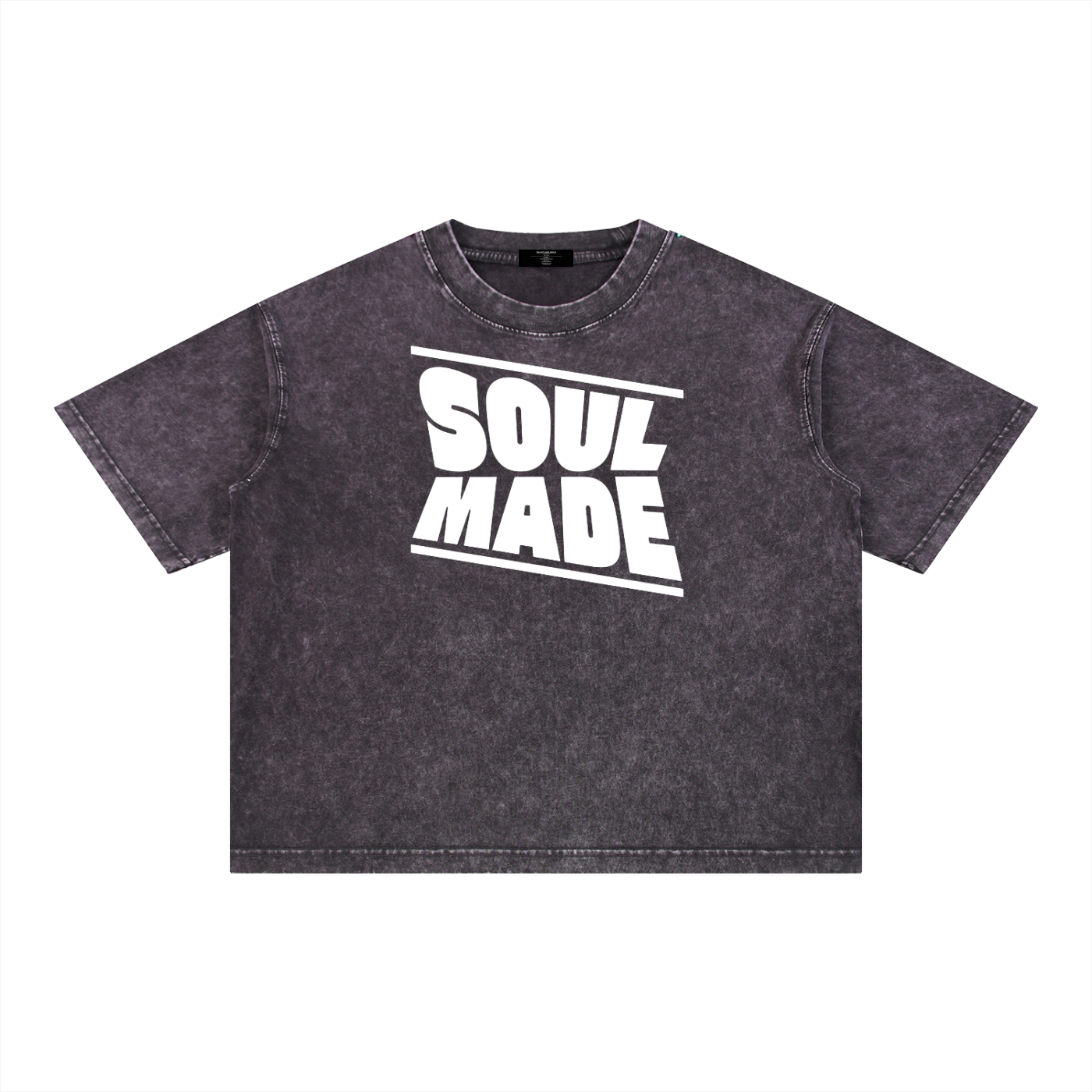 Mens 'SOUL MADE" Mineral Wash Boxy Cotton Tee