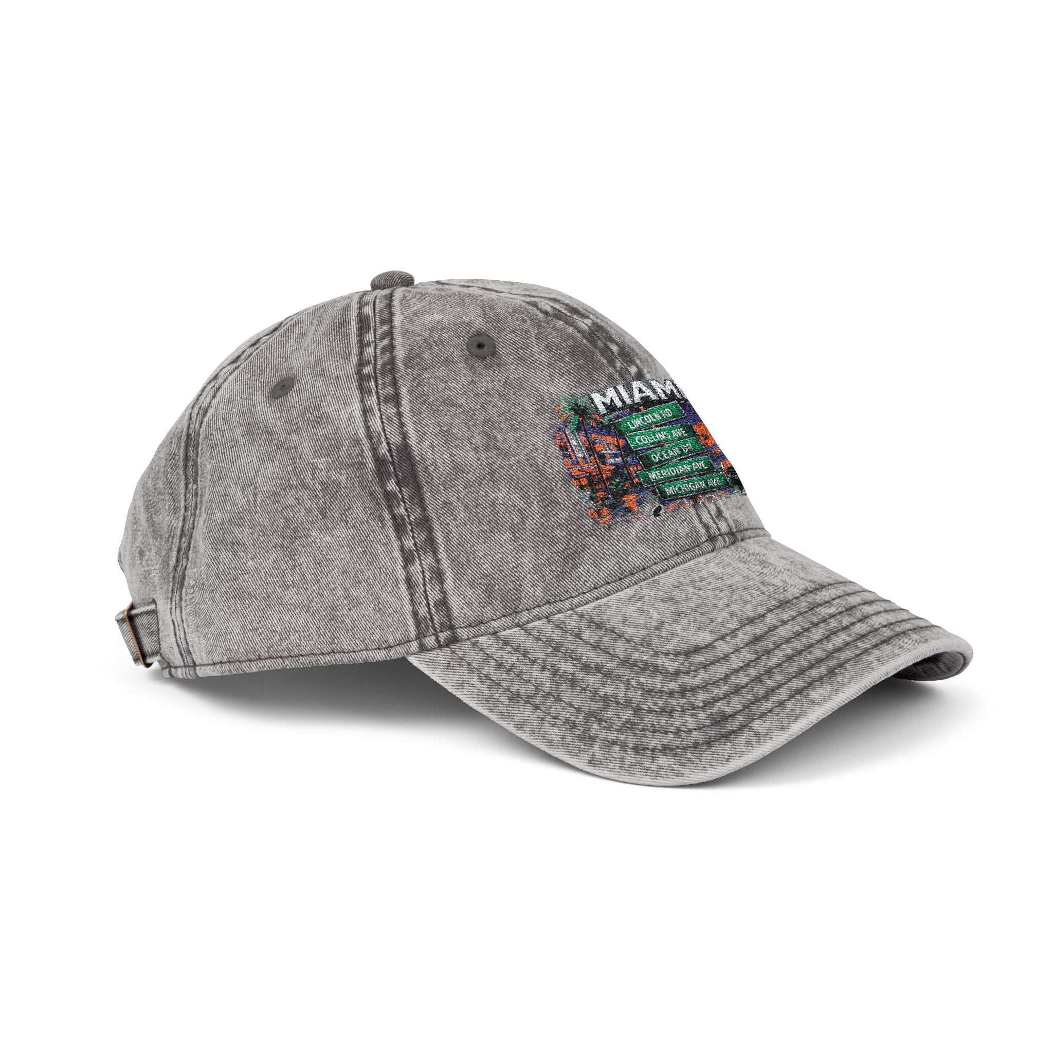 B & B Miami' Floral Flag Patch Vintage Embroidered Cap