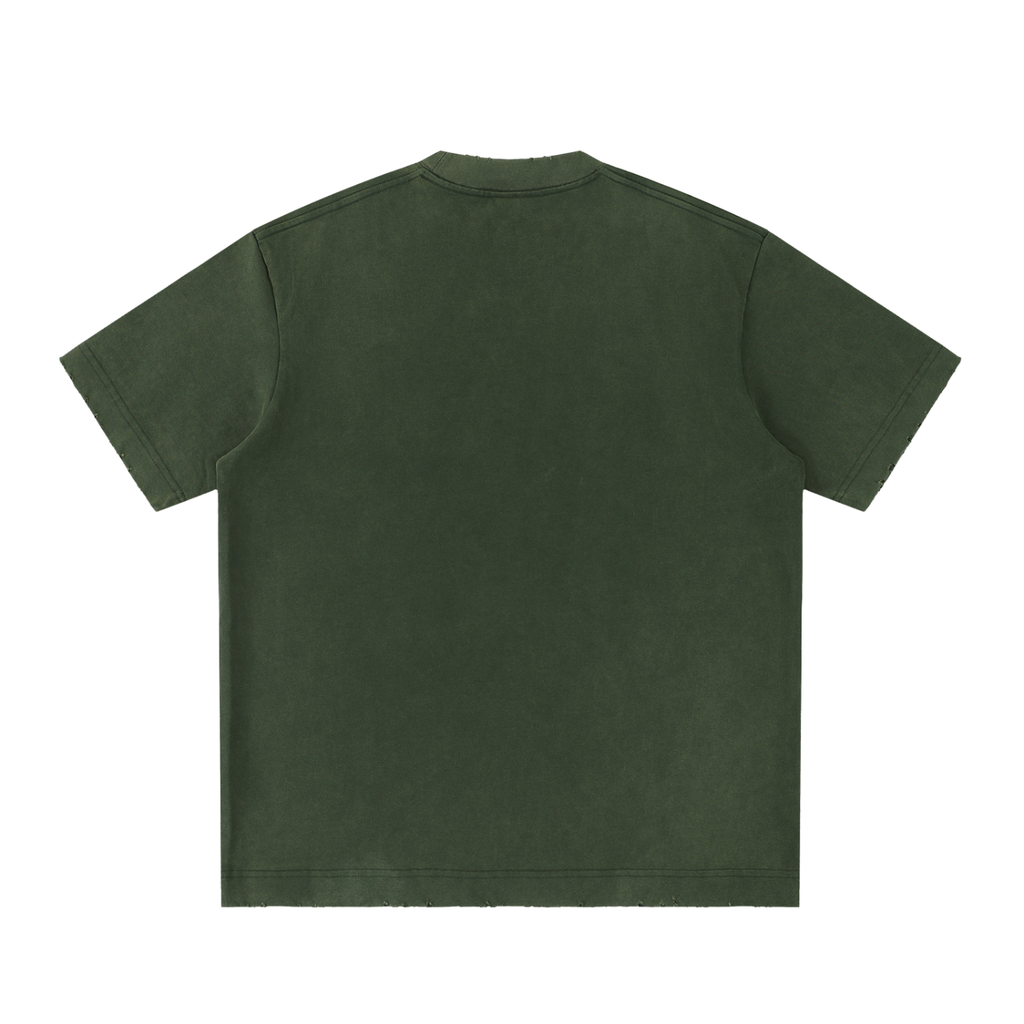 Mens 'FUCK IT' Heavyweight Vintage Washed Frayed Tee