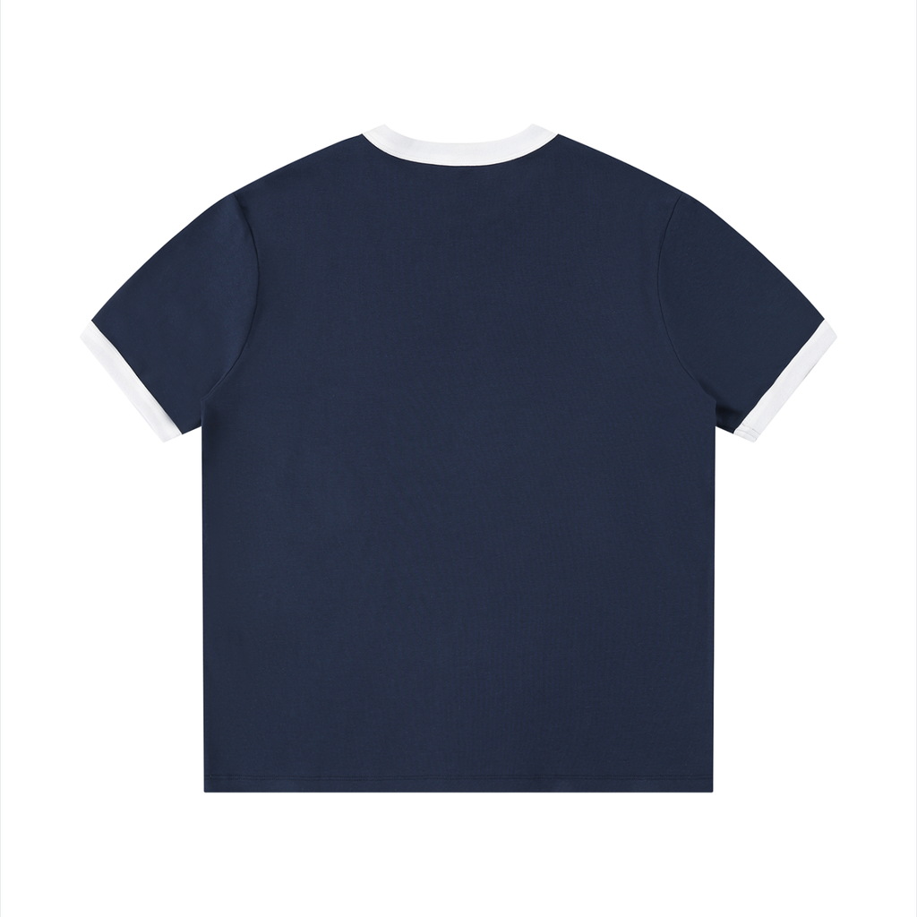 Mens 'SELF MADE; Contrast Edge Ribbed Crewneck Tee
