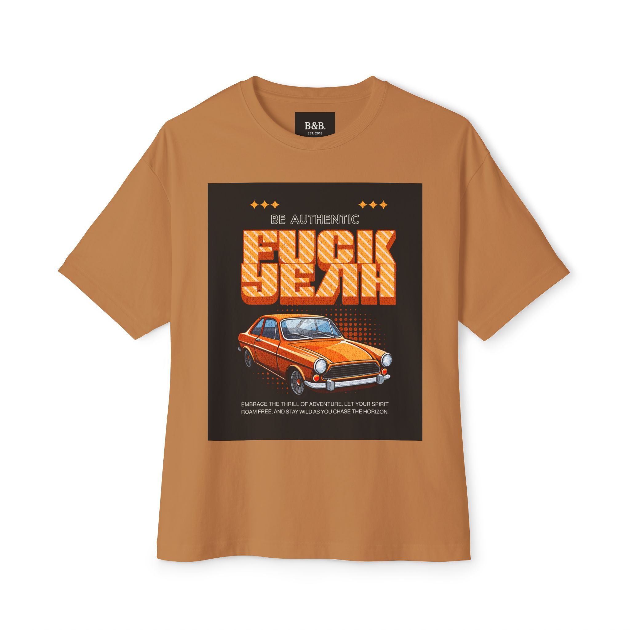 Mens FUCK YEAH Retro Oversized Box Tee