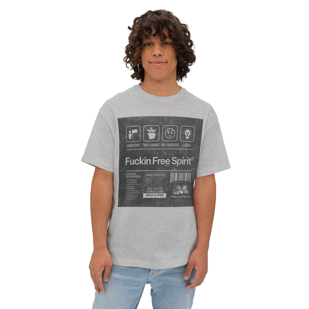 Mens ;FREE SPIRIT" Oversized  Boxy Tee