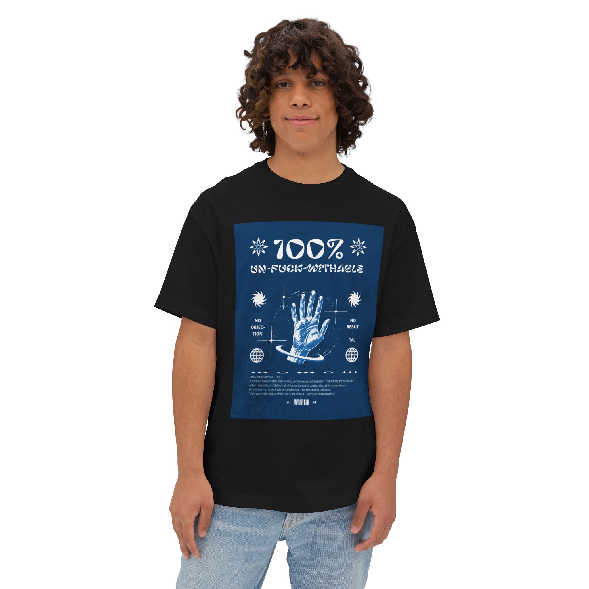 Mens Vintage Mystic  UNFUCKWITHABLE 00%  Oversized Graphic Tee