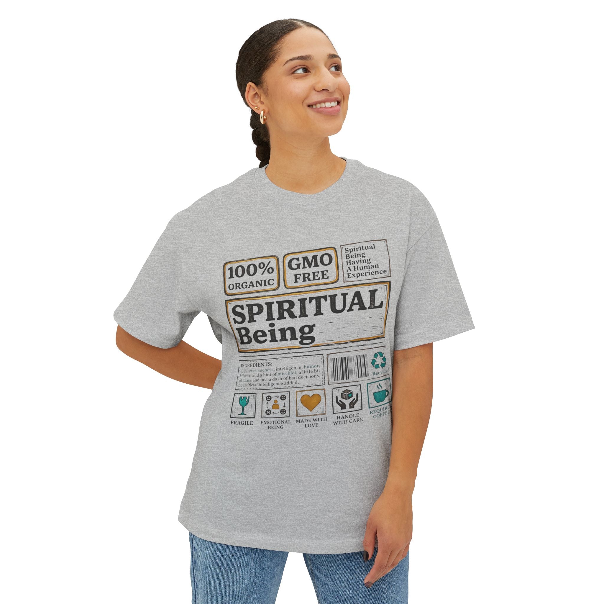 Mens Spiritual Being  OSZ Edition Graphic  Oversized Tee