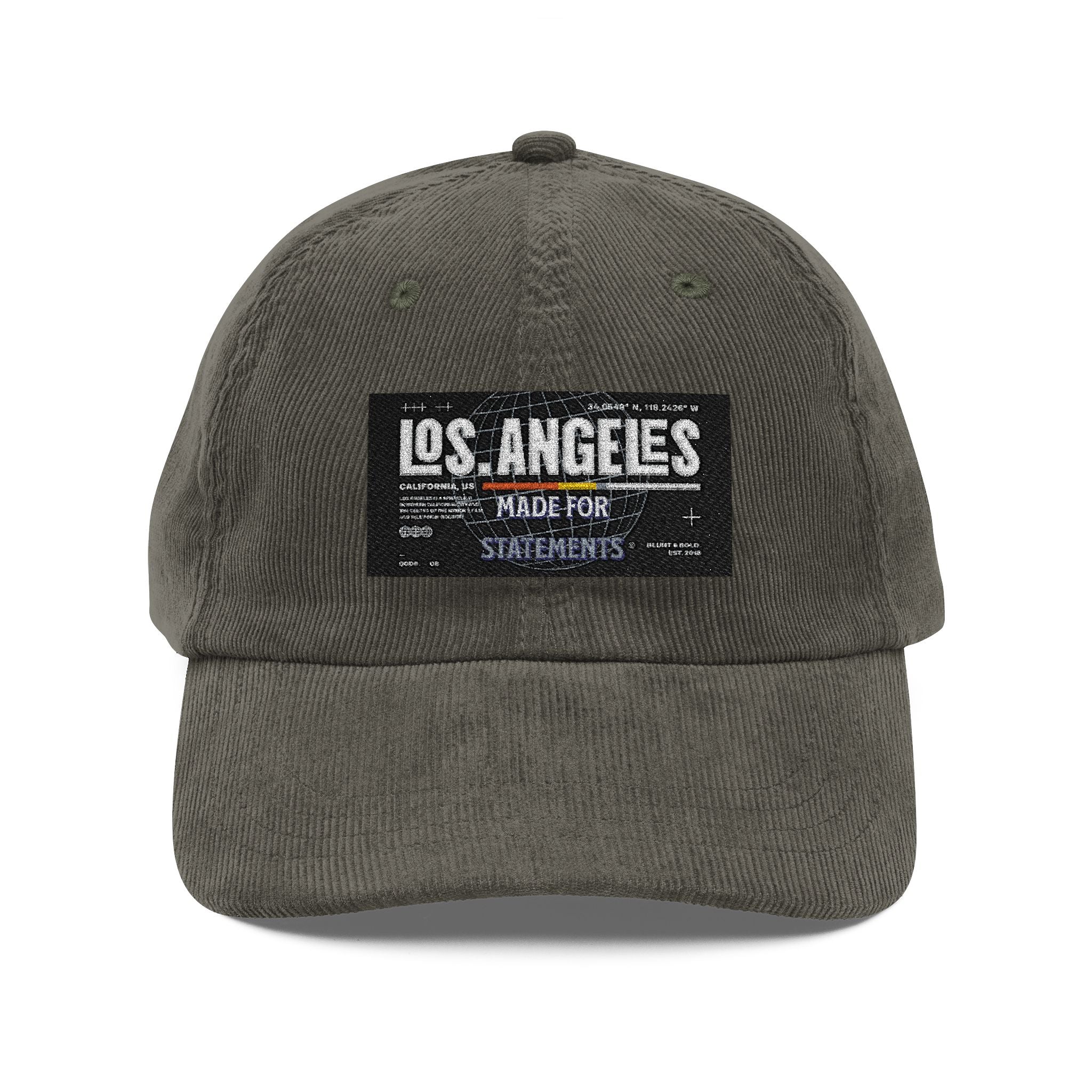 B & B Embroidered "Los Angeles"  Vintage Corduroy Cap