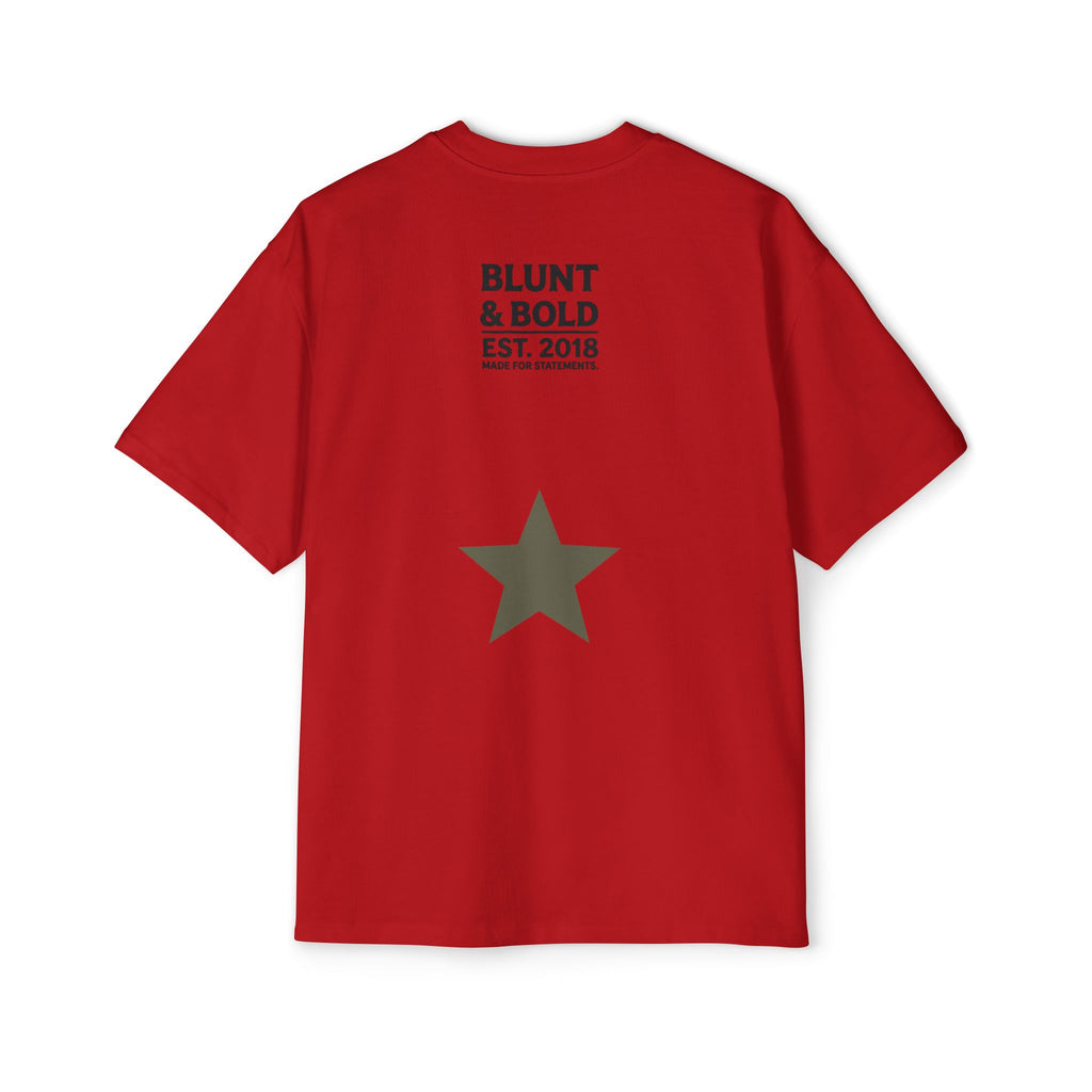 I'm An Enigma Oversized Tee — Graphic Men’s Heavy Cotton Shirt with Back Star & "Blunt & Bold" Print