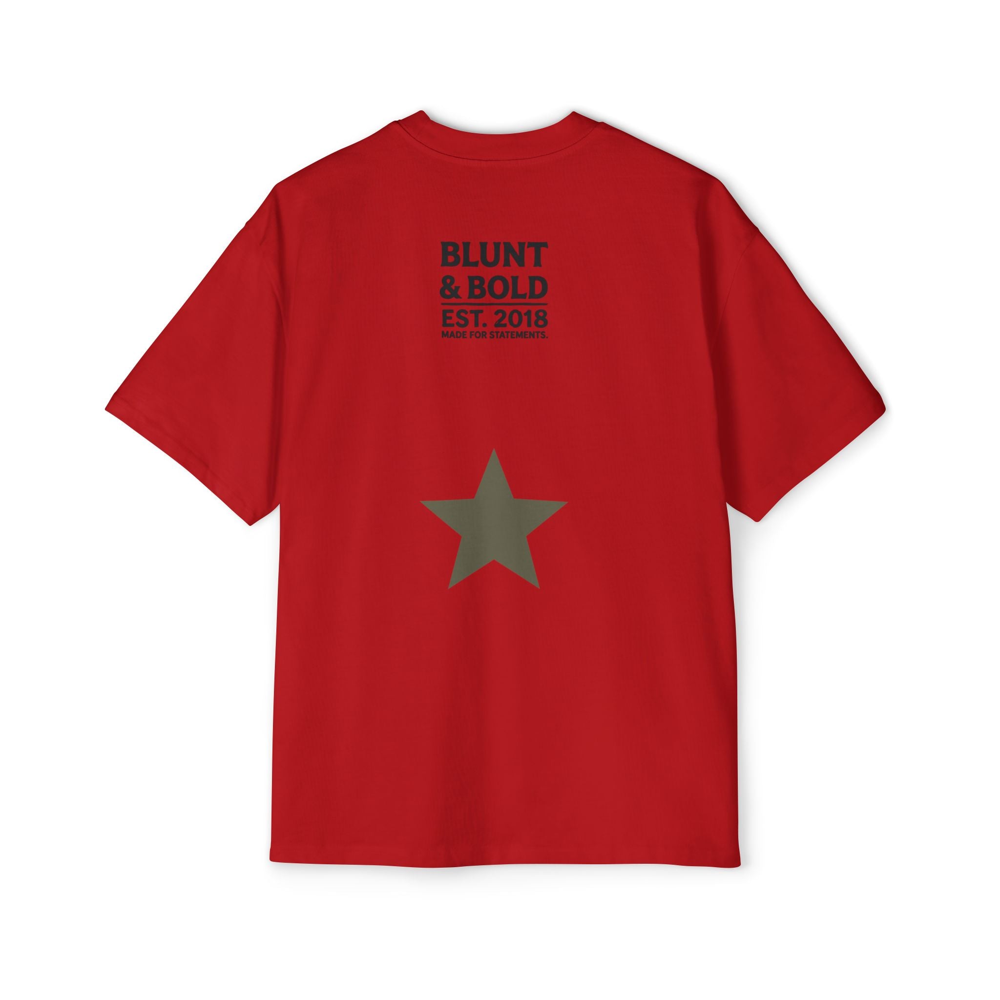 I'm An Enigma Oversized Tee — Graphic Men’s Heavy Cotton Shirt with Back Star & "Blunt & Bold" Print