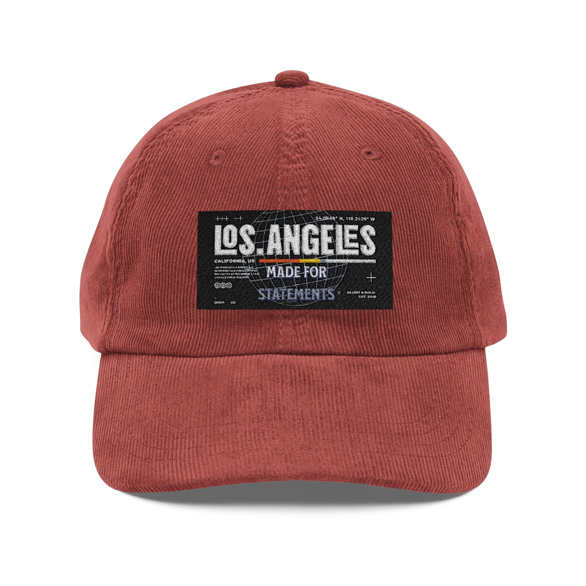 B & B Embroidered "Los Angeles"  Vintage Corduroy Cap