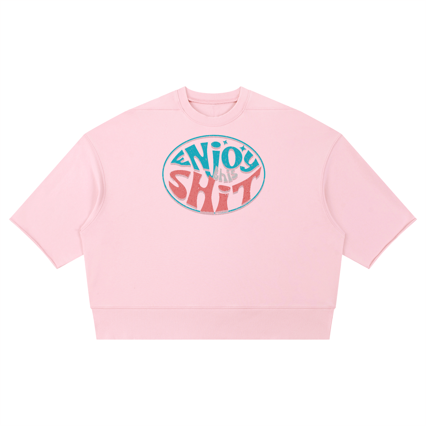 Mens 'ENJOY THIS SHIT' Mineral Wash Boxy Raw Edge Shirt