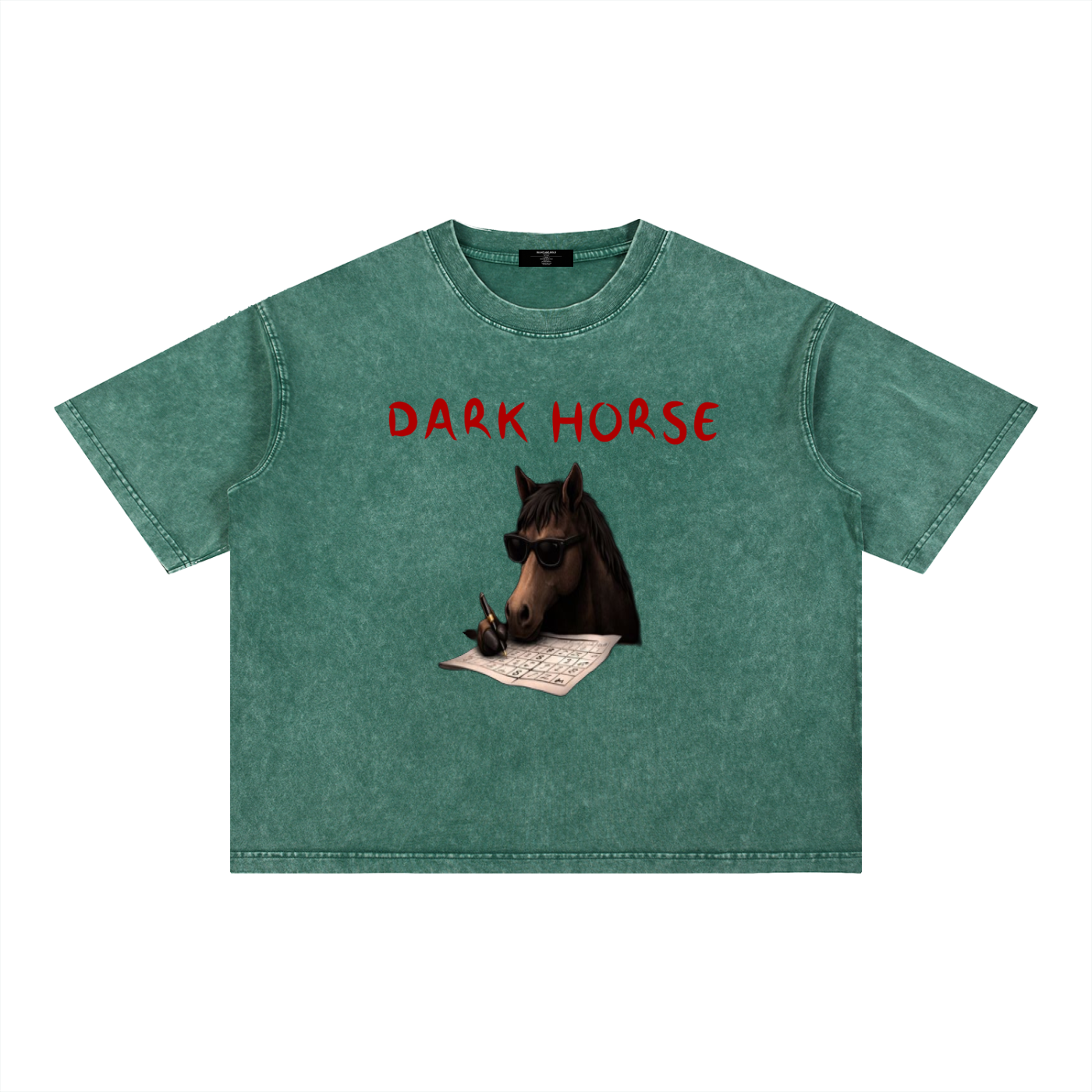 Mens 'DARK HORSE" Mineral Wash Boxy Cotton Tee