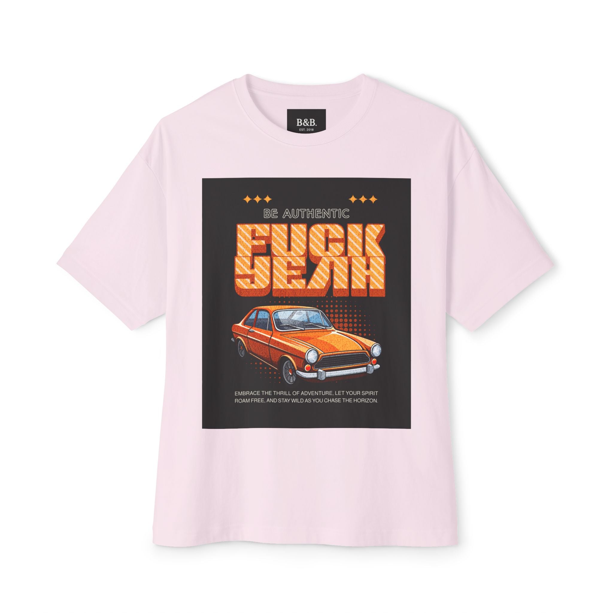Mens FUCK YEAH Retro Oversized Box Tee