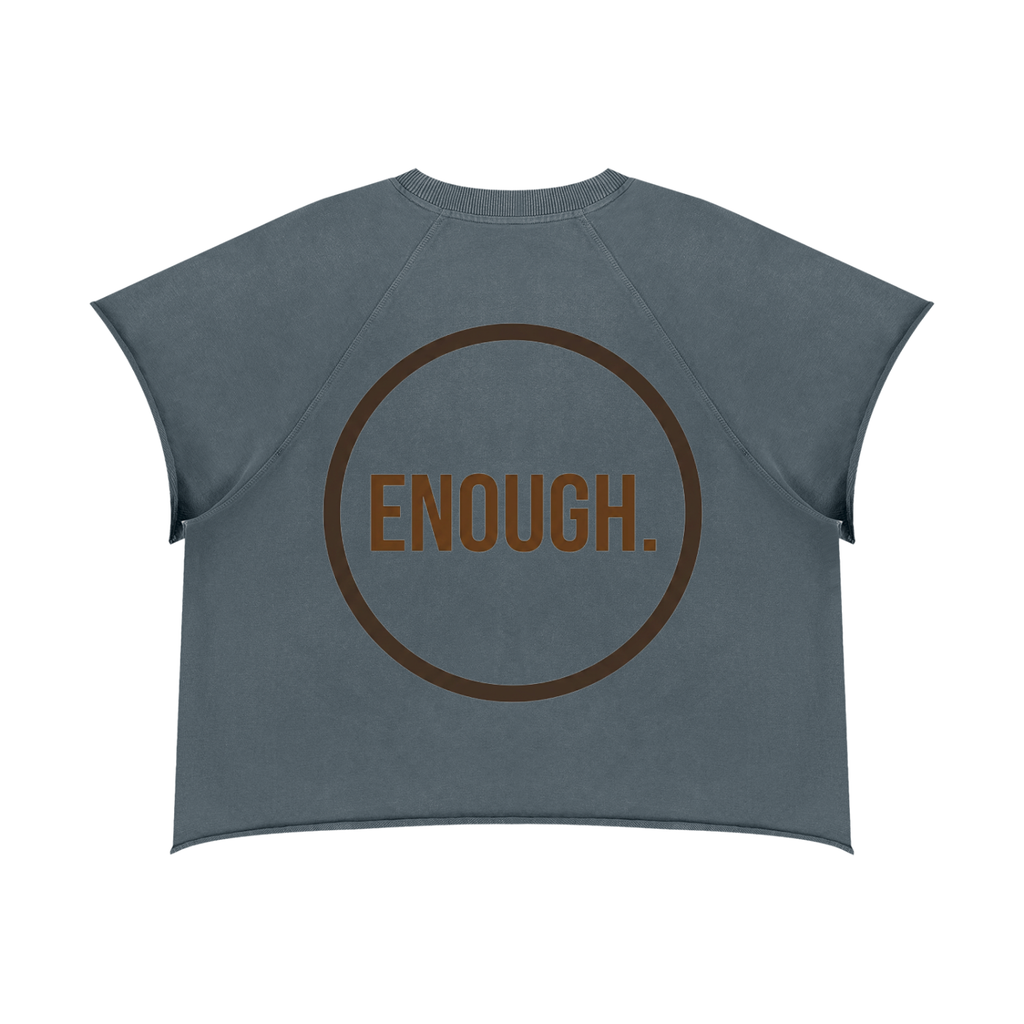 MENS 'ENOUGH' Vintage Wash Raw Edge Boxy TEE