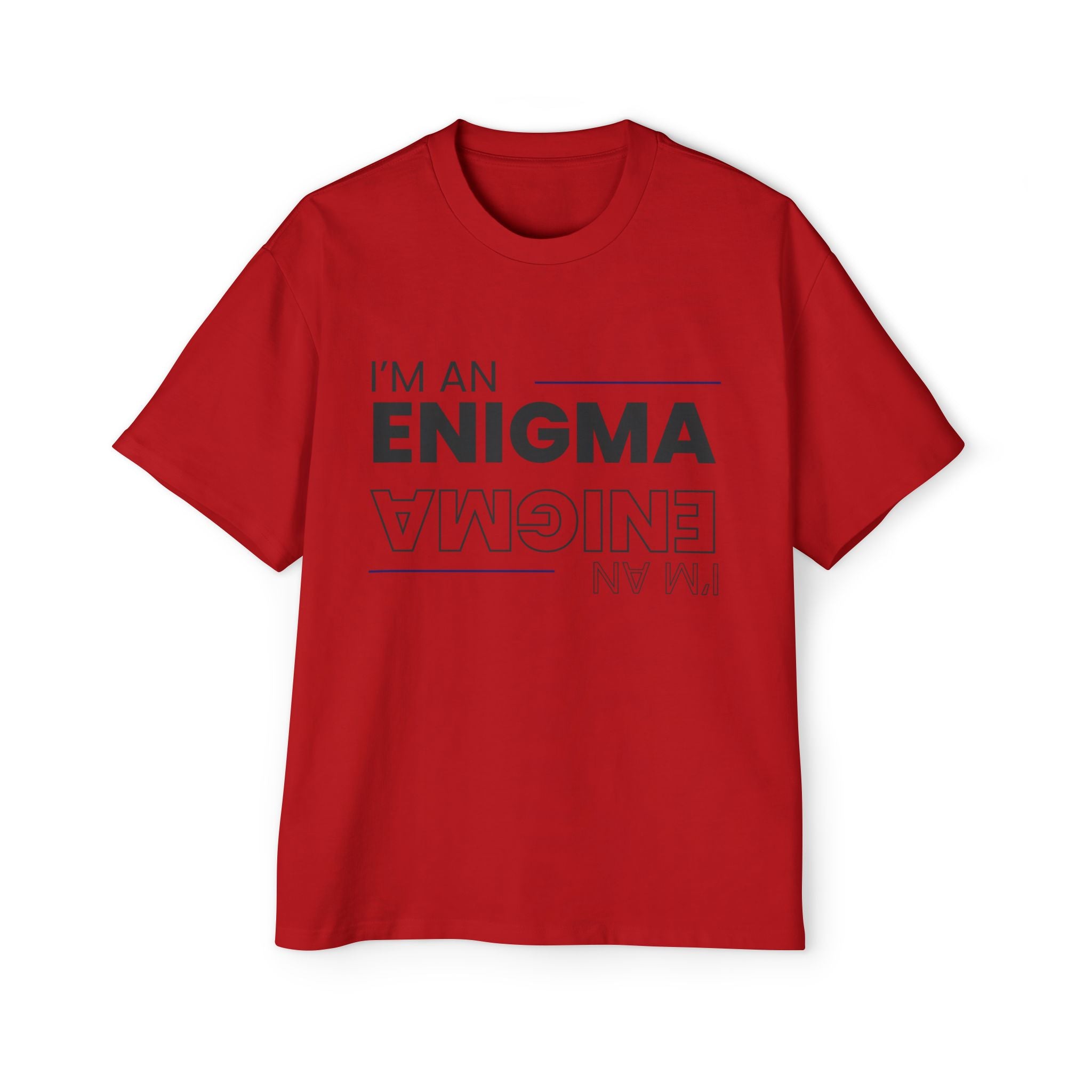 I'm An Enigma Oversized Tee — Graphic Men’s Heavy Cotton Shirt with Back Star & "Blunt & Bold" Print