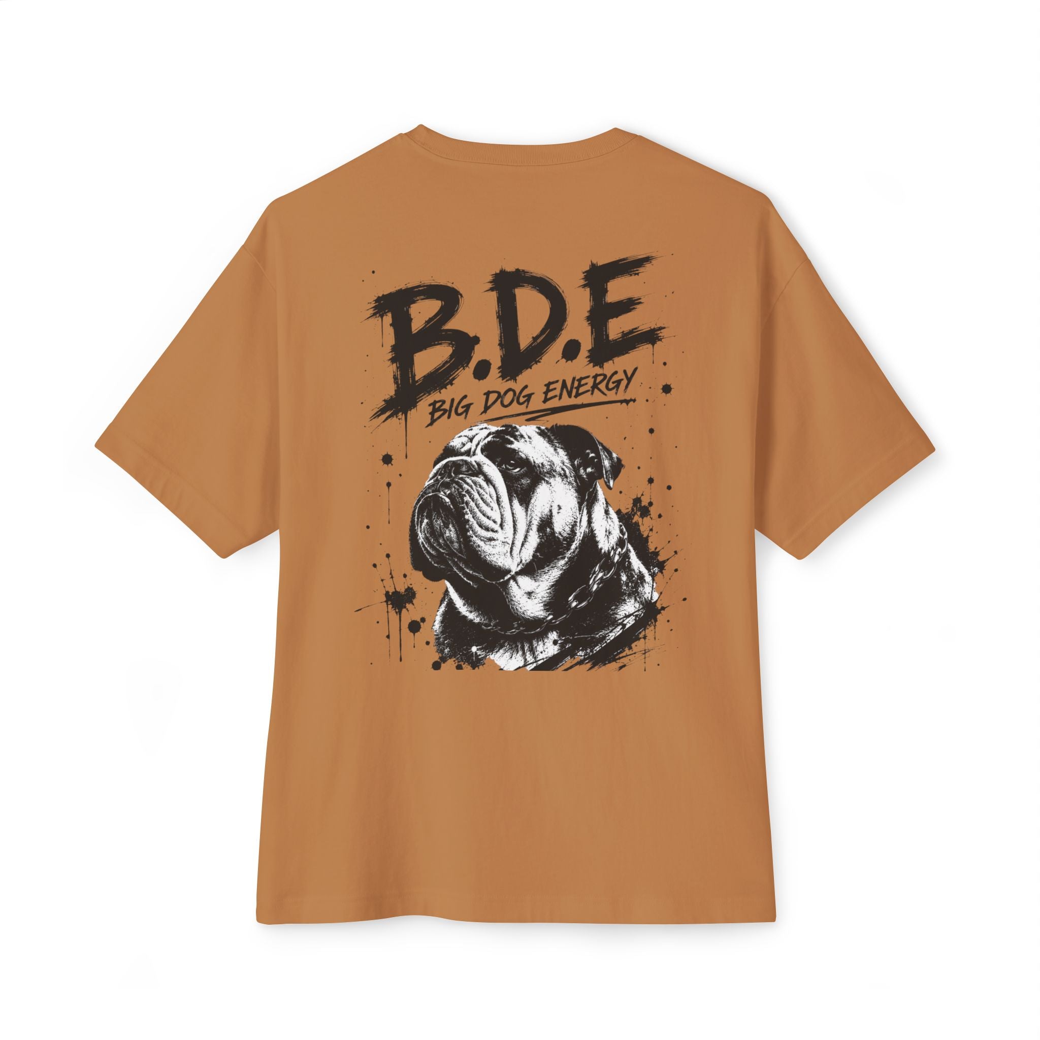 B.D.E. Bulldog Graphic Tee — "Big Dog Energy" Oversized Boxy T-Shirt
