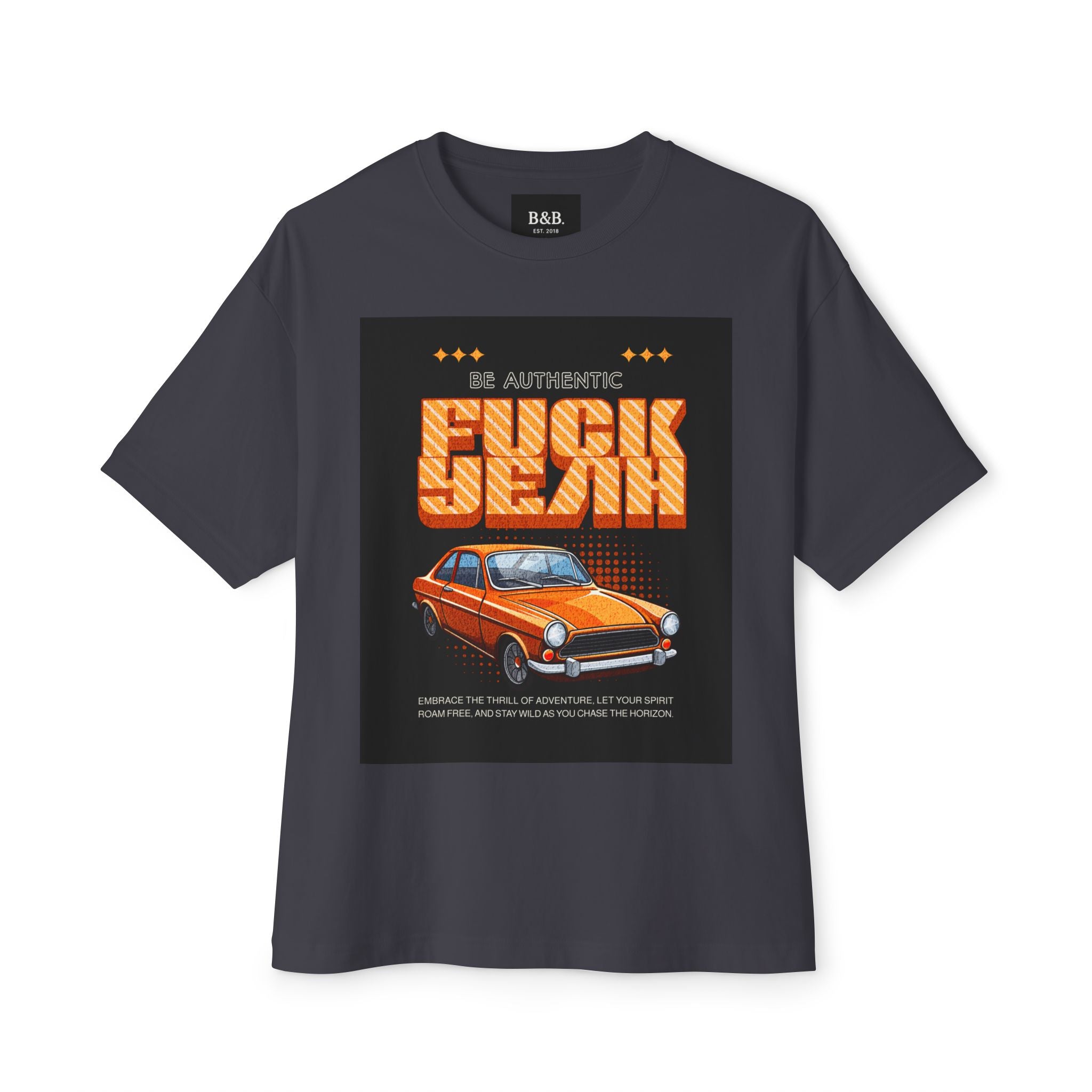 Mens FUCK YEAH Retro Oversized Box Tee