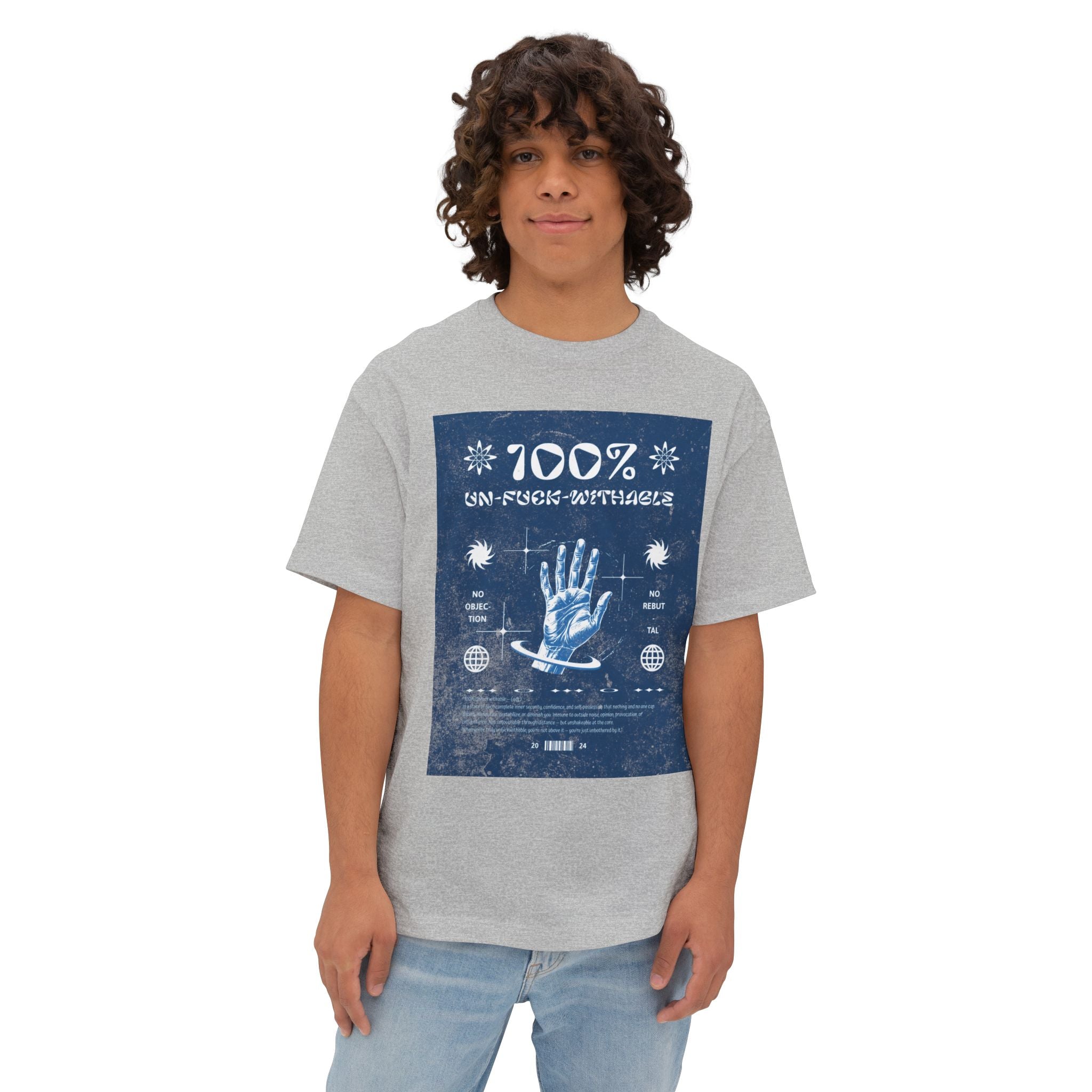 Mens Vintage Mystic  UNFUCKWITHABLE 00%  Oversized Graphic Tee