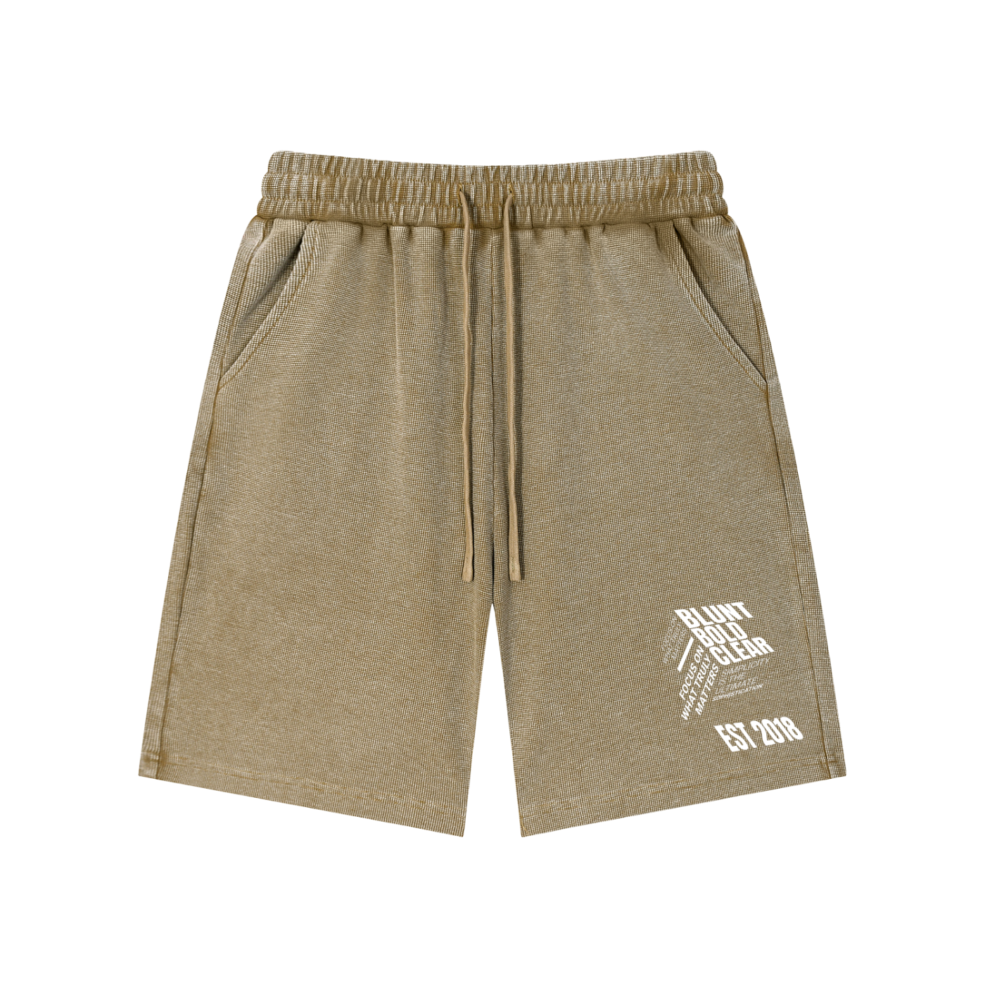 Mens Mineral Wash Waffle Knit Shorts