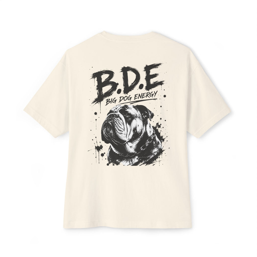 B.D.E. Bulldog Graphic Tee — "Big Dog Energy" Oversized Boxy T-Shirt