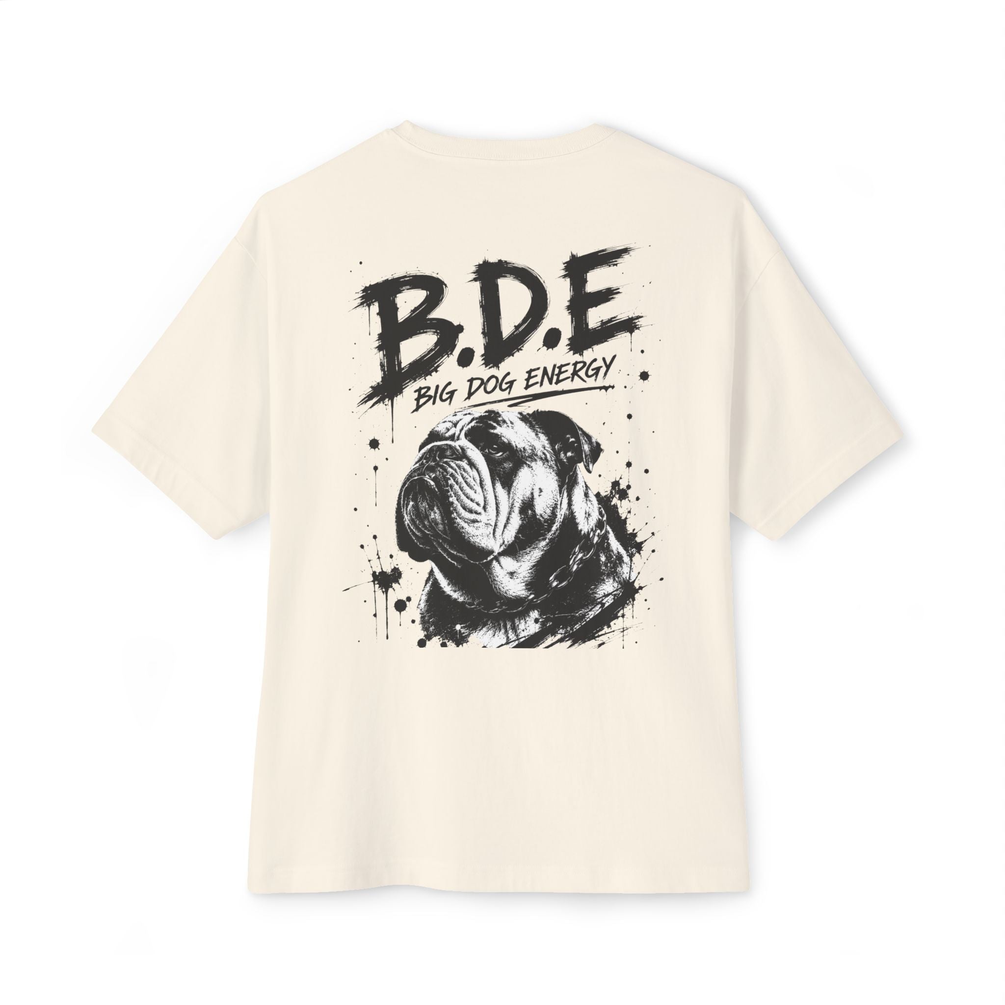 B.D.E. Bulldog Graphic Tee — "Big Dog Energy" Oversized Boxy T-Shirt