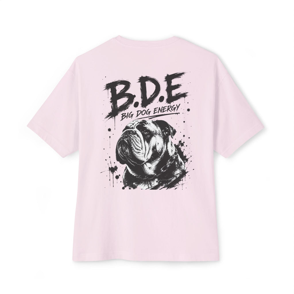 B.D.E. Bulldog Graphic Tee — "Big Dog Energy" Oversized Boxy T-Shirt