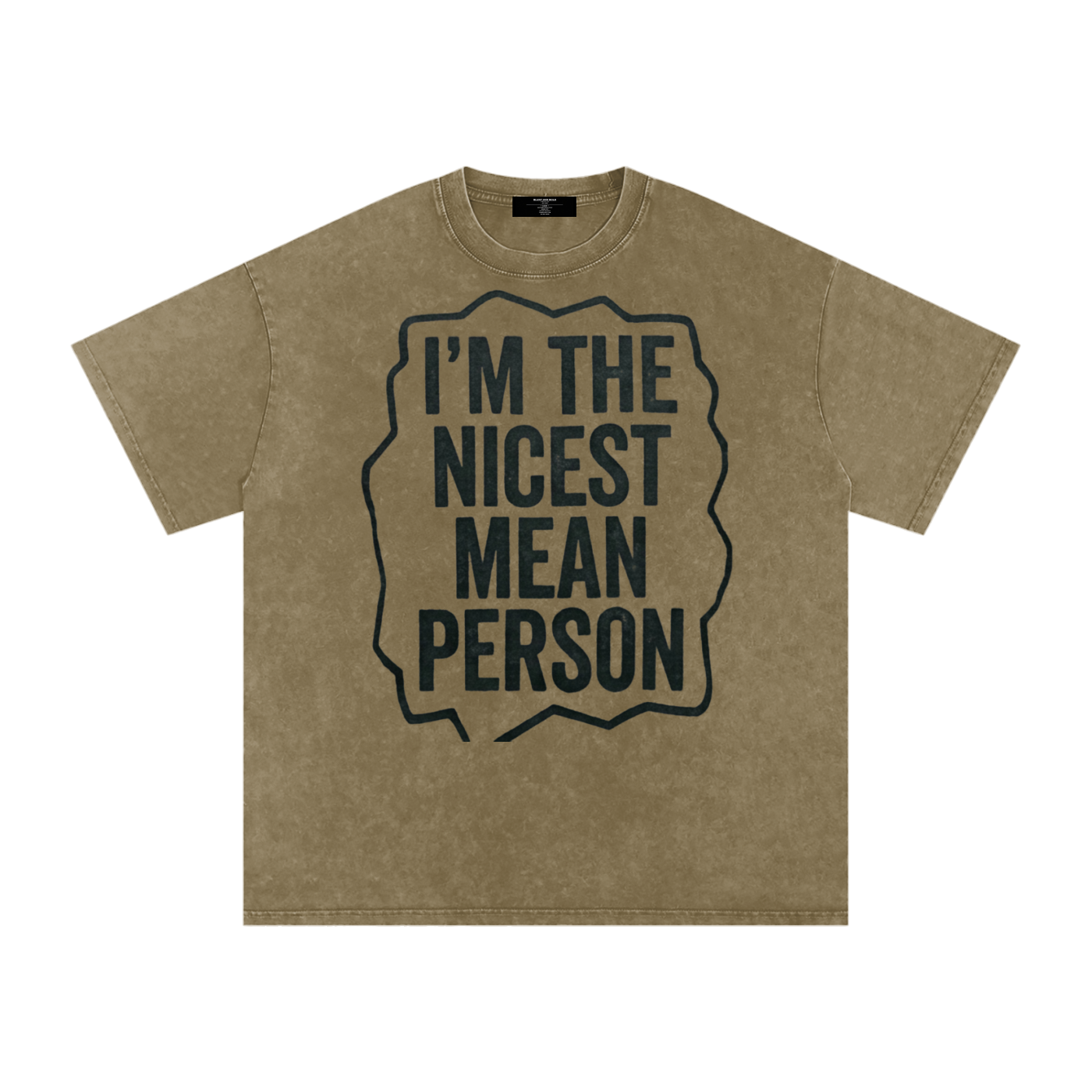 MENS ' NICEST MEAN PERSON ' now Washed Oversized Cotton TEE