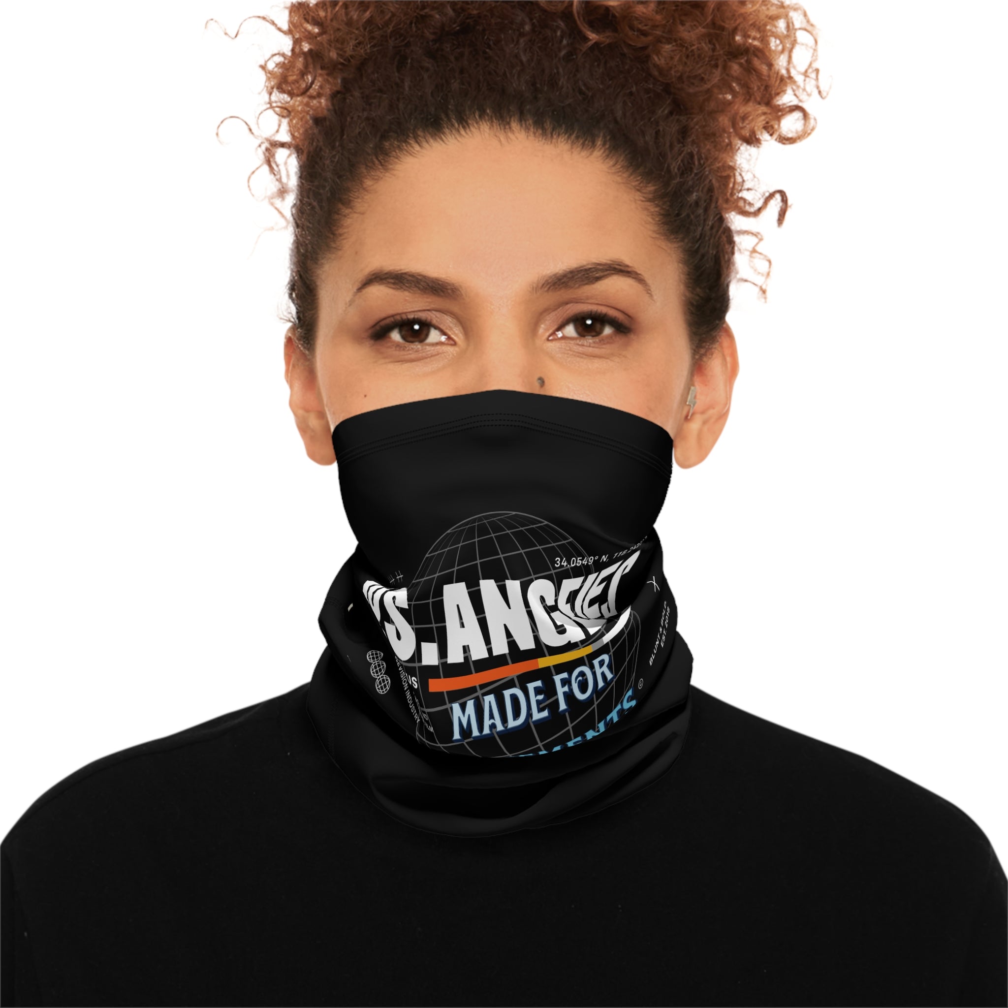 Black "Blunt & Bold" Drawstring Face Warmer