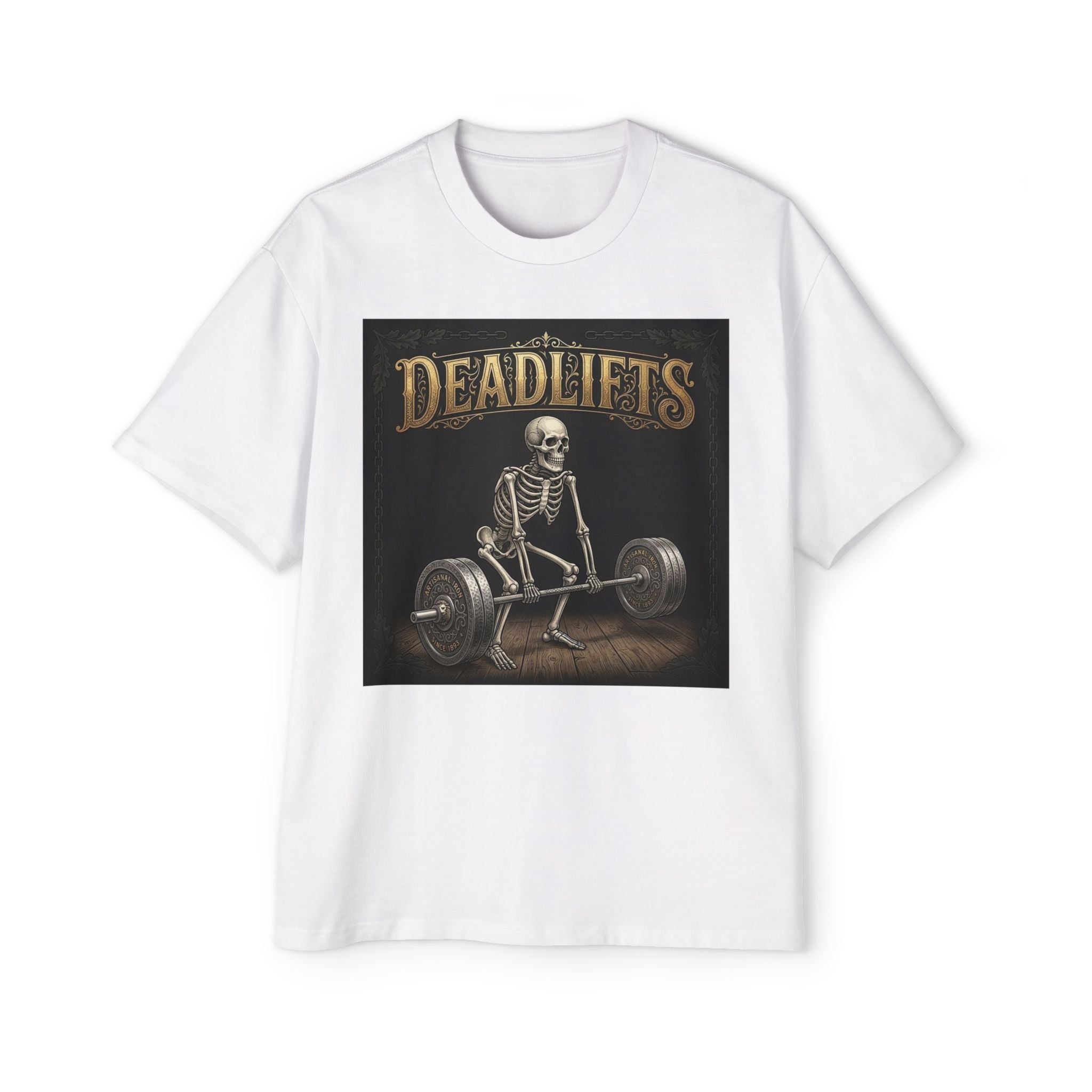 Deadlifts Skeleton Tee — Vintage Weightlifting Shirt
