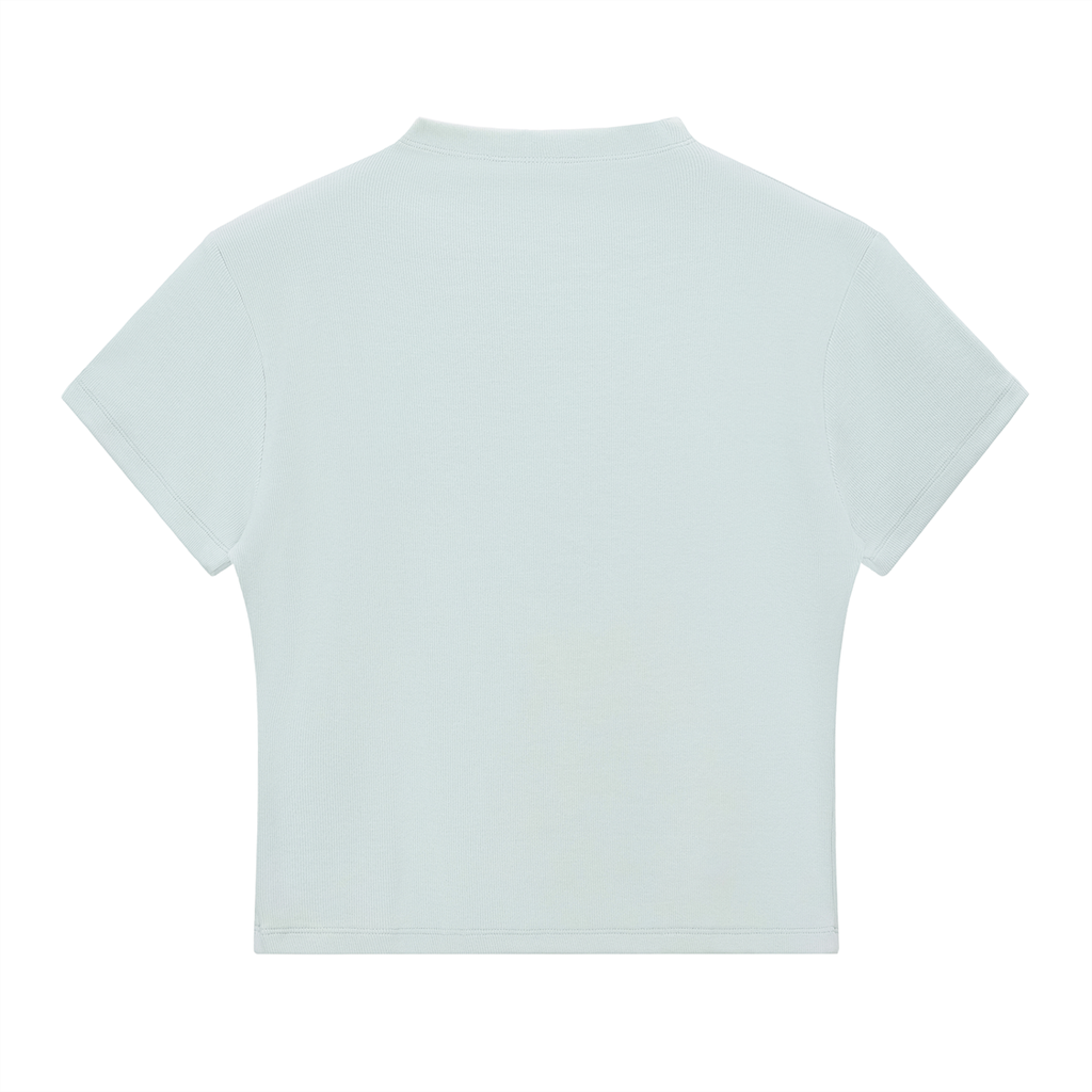 Womens 'FREEDOM" Essential Slim Fit Mock Neck Tee
