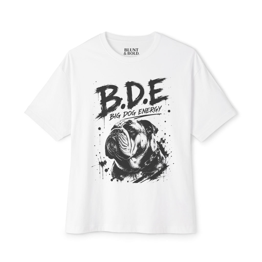 B.D.E. Bulldog Graphic Tee — "Big Dog Energy" Oversized Boxy T-Shirt
