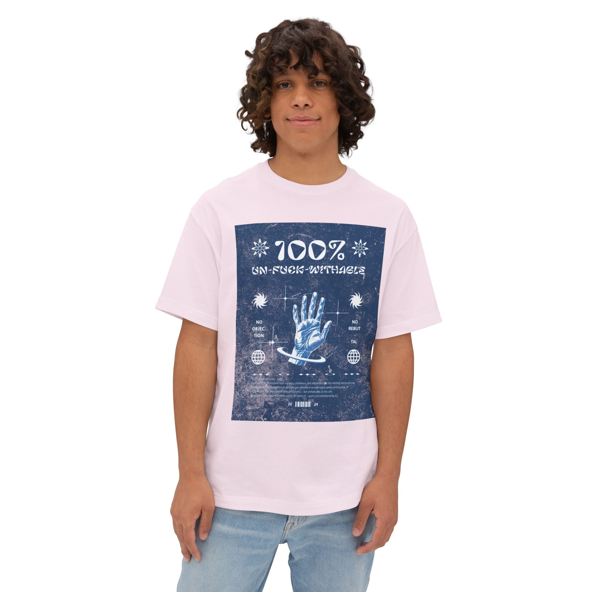 Mens Vintage Mystic  UNFUCKWITHABLE 00%  Oversized Graphic Tee