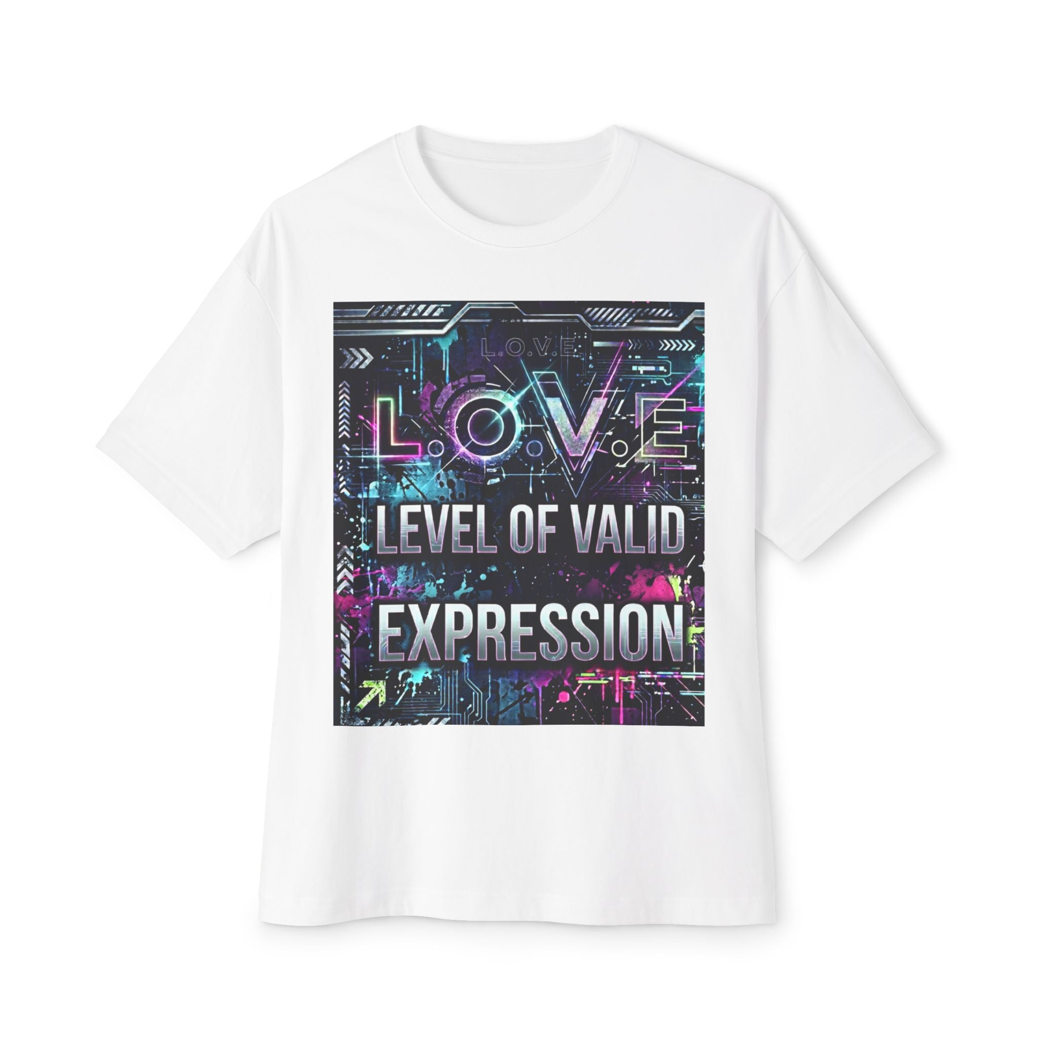 Mens L.o.v.e — Level of Valid Expression Graphic  Oversized Tee
